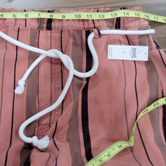 PILCRO Anthropologie Cropped PJ Wide-Leg Jeans Striped Oversized Size M - Picture 7 of 13